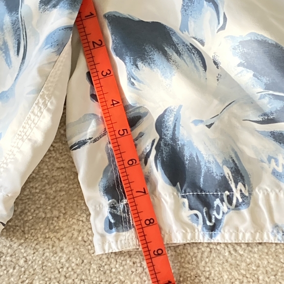 90s Vintage Crafted by Beach men Floral Drawstring Shorts White Size XXL - Picture 6 of 16